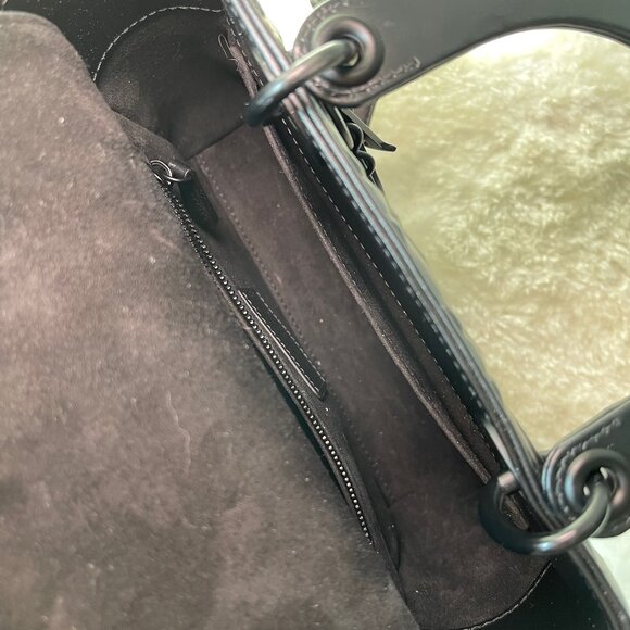 Small Lady Dior Black Diamond Cannage Top Handle Bag - Picture 12 of 16